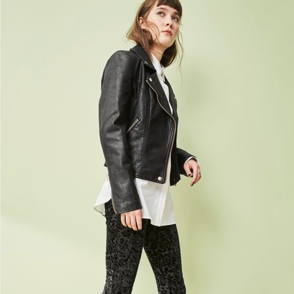 Blank NYC Life Changer Moto Faux Leather Jacket Black Rose Gold XL - Picture 11 of 14